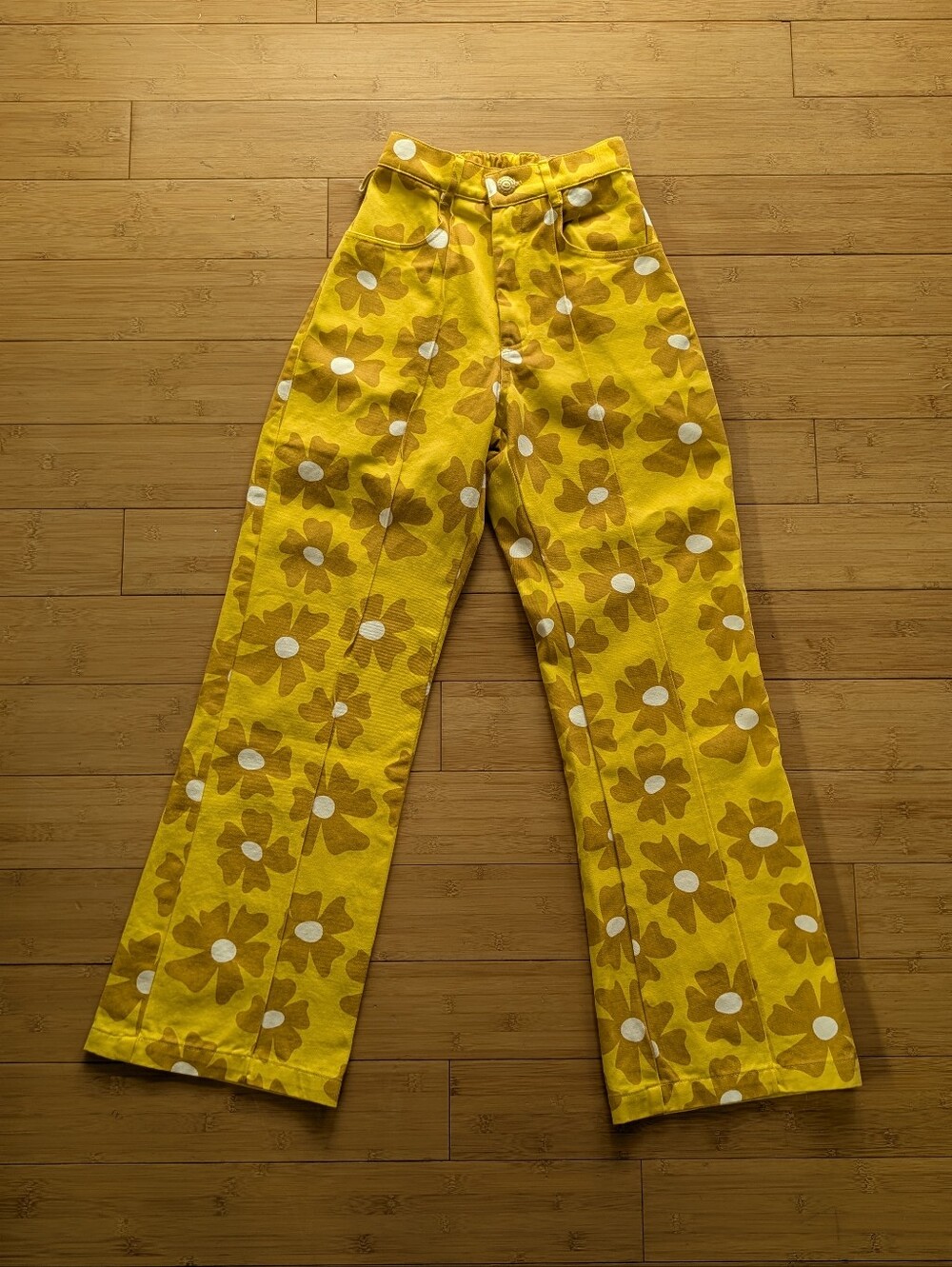 Big Bud Press Yellow Floral Daisy Western Pants